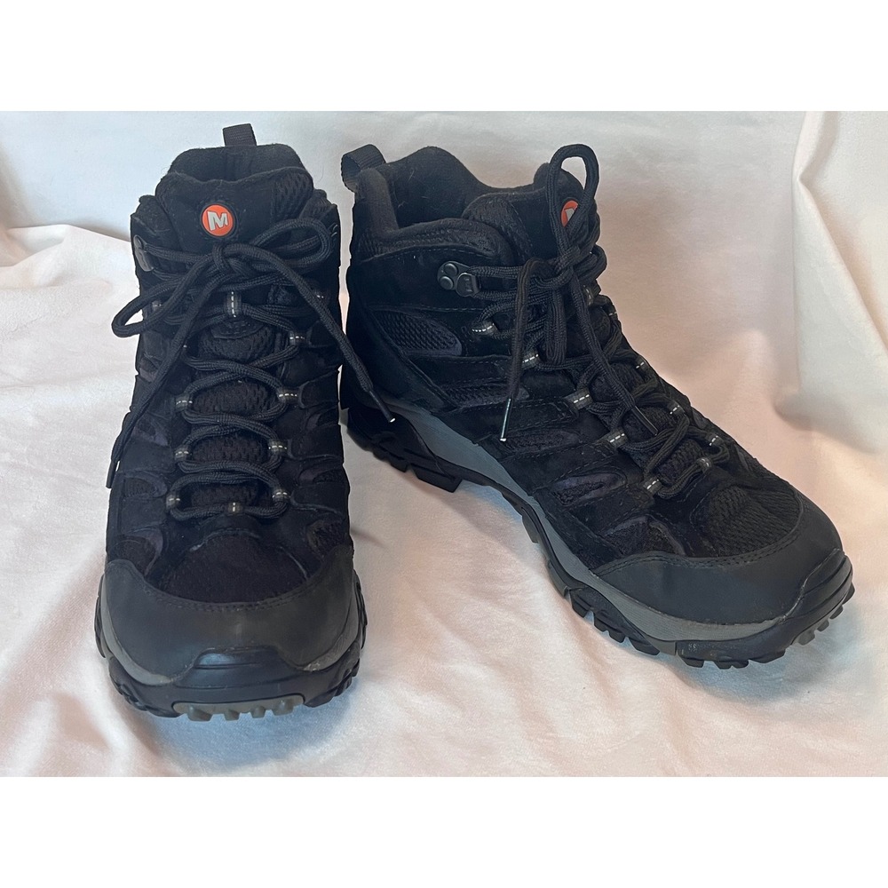 Merrell Moab 3 Mid Hiking Boots Mens 10.5W Black Gorpcore Outdoor Trail Shoes